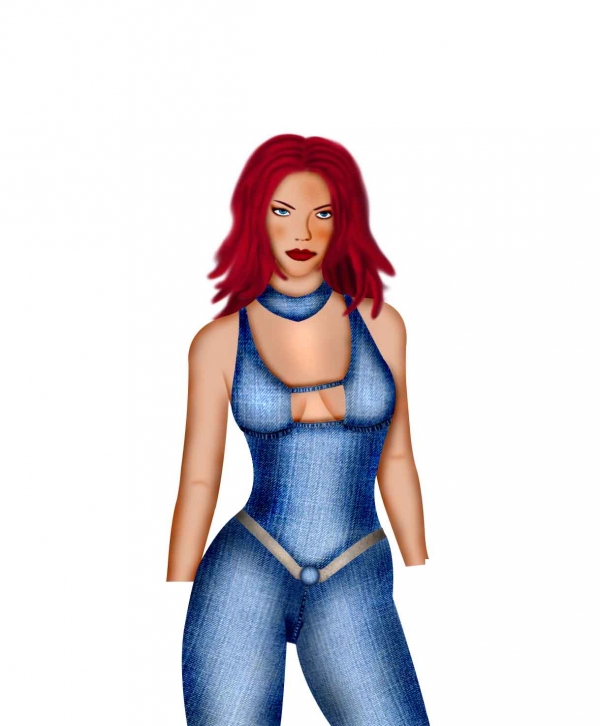 Creation of Princess of blue jeans: Step 18